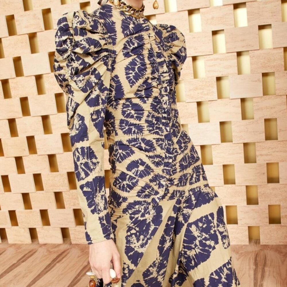 NWOT ULLA JOHNSON Priyanka Midi Dress in Sepia XXS $670